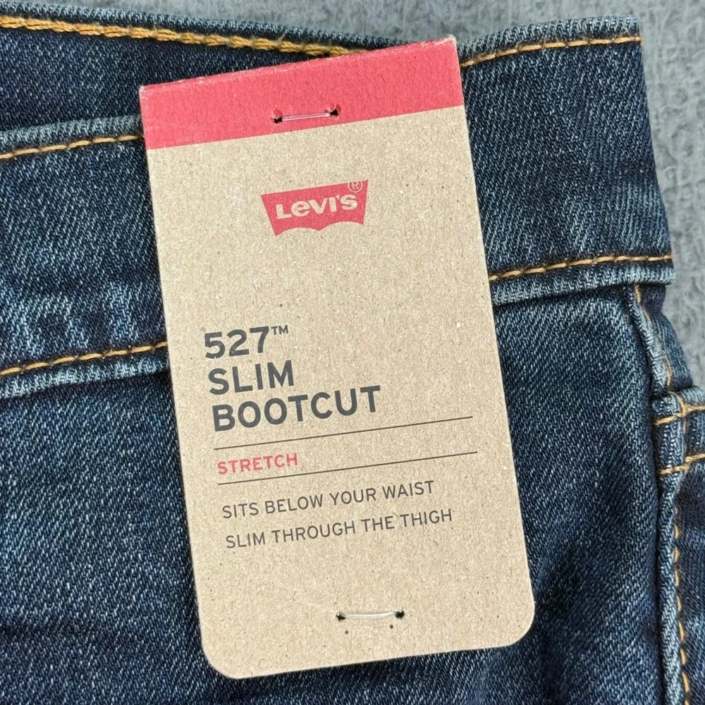 Levi's 527 Slim Bootcut Jeans Mens 42x30 Blue Stretch Denim Pants 055270734